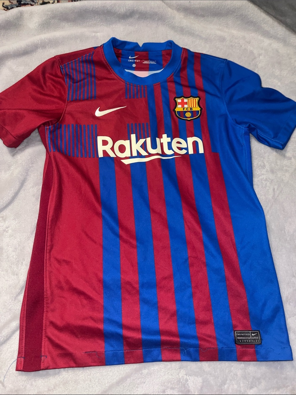Nike Youth Soccer Jersey in Blue & Red with Rakuten Logo